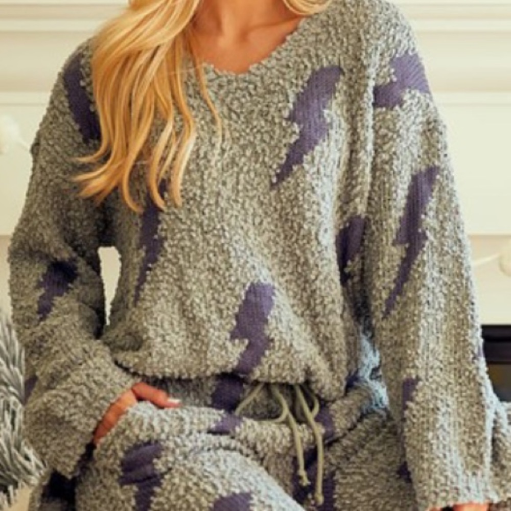 Lightning Bolt Popcorn Sweater - image 1